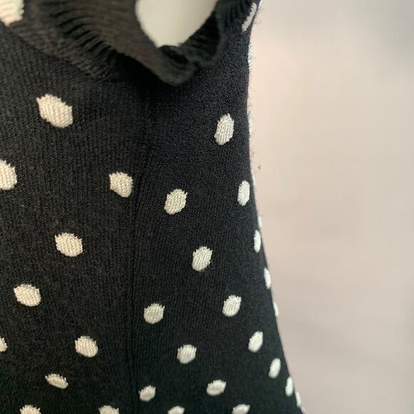 ESCADA Size M Black White Viscose Blend Polka Dot 2 Piece Cardigan Set - Picture 11 of 16